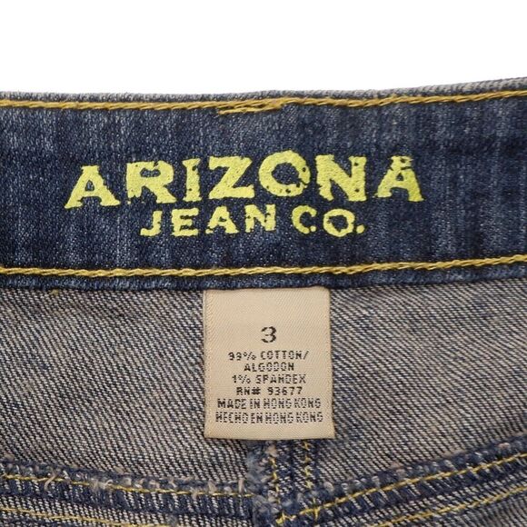 Arizona Shorts Size 3 Juniors Blue Jean Denim Stretch Measures W27 Inseam 3 - Picture 6 of 8